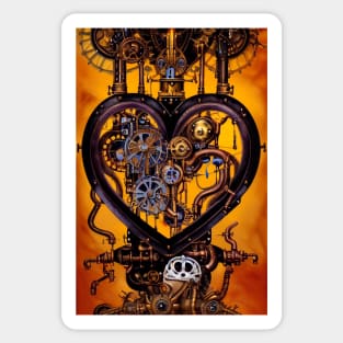 Steampunk mechanical heart Sticker